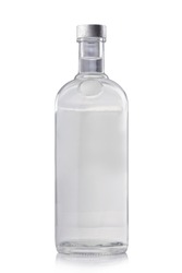 Plan vodka bottle isolated on white