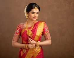 Beautiful Indian bridal in studio shot.