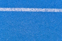 Blue running track rubber cover with white line