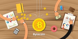 bytecoin business investment crypto currency profit vector illustration