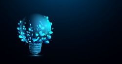 Light bulb with a plant. Ecology environment concept. Vector illustration