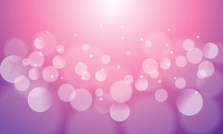 Abstract bokeh lights with soft pink light background illustration, backdrop.