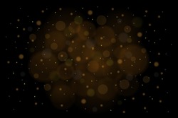Sparkling golden magic stars on black background. White sparks and stars glitter special light effect. Cosmic glittering wave.