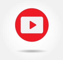 Red Play Vector Logo, JPG, JPEG, EPS Icon Button.youtube Flat Social Media Background Sign Download