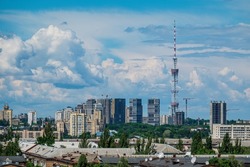 View on Kyiv TV tower and new high rise buildings