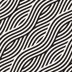 Abstract geometric pattern with wavy lines. Interlacing rounded stripes stylish design. Seamless vector background.