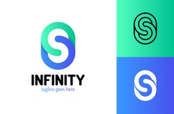 Infinity Letter S Logo Design Template. Vector logo design for business. S letter sign