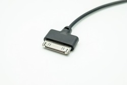 MicroUSB data cable, on white background