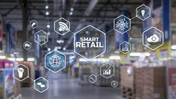 Smart retail 2021 and omni channel concept. Shopping concept 2021.