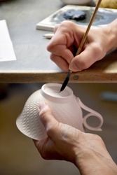 Authentic porcelain production in the famous Porcelain Manufactory in Meissen