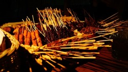 A Street food called Angkringan from Central Java, Indonesia.