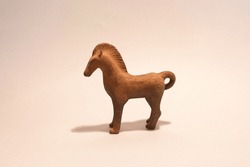 Small clay African ethnic horse.