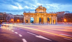The Alcala Door (Puerta de Alcala) is a one of the ancient doors of the city of Madrid, Spain. It was the entrance of people coming from France, Aragon, and Catalunia. It is a landmark of the city.