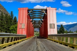 The Ashnola No. 1 railroad bridge measuring 135 metres across British Columbia’s Similkameen River located in Keremeos, British Columbia.
