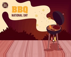 bbq national day with oven poster