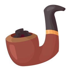 pirate pipe wooden smoke icon