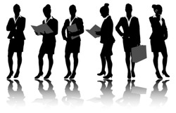 business woman silhouettes