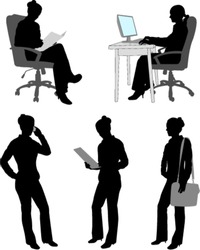 silhouettes of businesswoman - vector