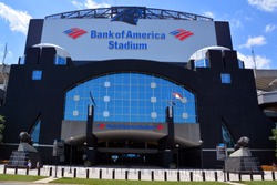 CHARLOTTE NC USA JUNE 20 2016: Bank of America Stadium is a 75,412-seat football stadium in Charlotte, USA. It is the home facility and headquarters of the Carolina Panthers NFL franchise
