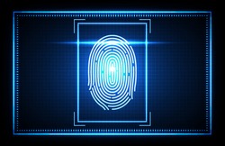 abstract of futuristic technology fingerprint, Finger Scan biometrics identification access