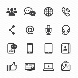 Communication Icons with White Background