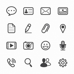 Chat Application Icons with White Background