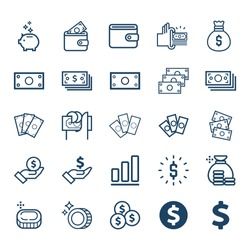 Vector Set of money line icons