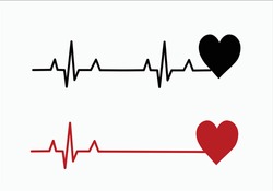 heartbeat vector design hand drawn heart heartbeat vector design hand drawn palpitation sticker 