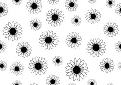 black white flower Grunge brush strokes vector seamless pattern. Hand drawn ink dirty diagonal strokes and lines texture. Black paint dry brush blotches or smears background. Wrapping paper, fabric, 