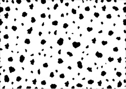 black dots Grunge brush strokes vector seamless pattern. Hand drawn ink dirty diagonal strokes and lines texture. Black paint dry brush blotches or smears background. Wrapping paper, fabric, wallpaper