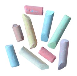 Isolation Of Grungy Broken Pieces Of Thick Colored Chalk