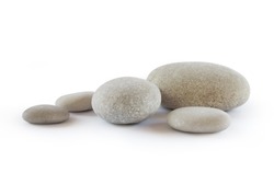 Pebbles, isolated on white background           