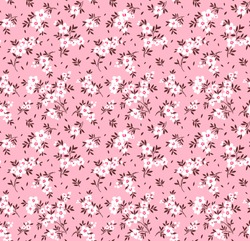 Floral pattern. Pretty flowers on light pink background. Printing with small white flowers. Ditsy print. Seamless vector texture. Spring bouquet.
