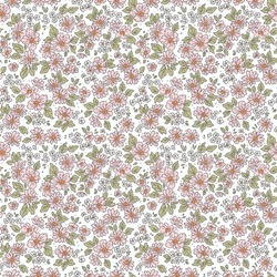 Vintage seamless floral pattern. Liberty style background of small pastel pink flowers. Small blooming flowers scattered over a white background. Stock vector for printing on surfaces and web design.