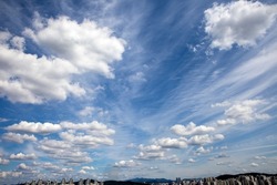 a dynamic cloud in the blue sky