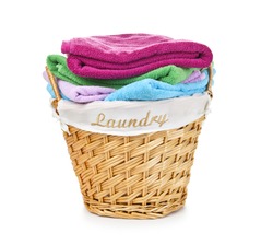 Laundry Basket with colorful towel