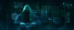 hooded hacker   online security concept