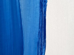 Blue and white abstract art painting background. 