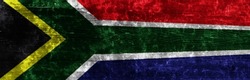 Banner of grunge South African Republic flag. Dirty South Africa flag on a metal surface. Banner deaign