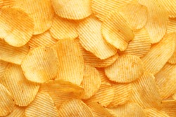 background corrugated golden chips with texture