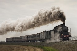 vintage black steam train