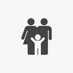 Family Icon in trendy flat style isolated on grey background. Parents symbol for your web site design, logo, app, UI. Vector illustration, EPS10.