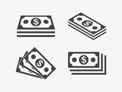 Cash Icon in trendy flat style isolated on grey background. Money symbol for your web site design, logo, app, UI. Vector illustration, EPS10.