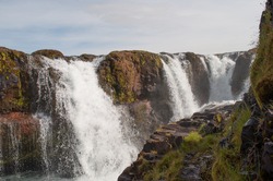 Kolufossar waterfall in Kolugljufur in North Iceland