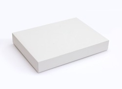 White flat pasteboard box isolated on white background with original shadow with clipping path