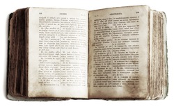 Old book (Bible) isolated on white