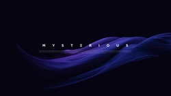 Premium neon light dark background with sophisticated colored fabric and flowing graphic elements. Mystic shadow wallpaper for poster, banner, website, flyer, presentation etc. Vector illustration EPS