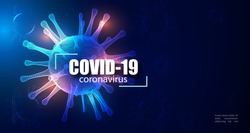 Inscription Coronavirus COVID-19 on dark background. Novel Coronavirus COVID-19.