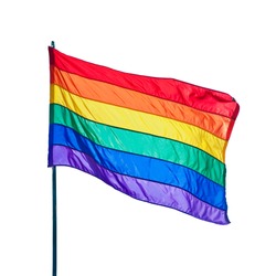 Rainbow Gay Pride Flag isolated on white background