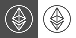 Ethereum line icons for internet money. Crypto currency symbols and coin images. Blockchain based secure cryptocurrency. For using in web projects or mobile applications. Isolated vector illustration.